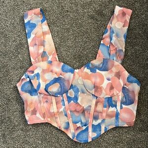 Women's Corset Crop Printed Vacation Wear Top